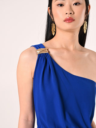 Tuta Blu Cina con decoro Gioiello