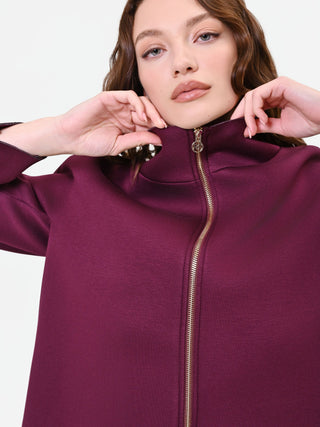 Bordeauxrote Cape-Jacke