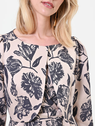 Kurze Jacquard-Jacke in Marineblau