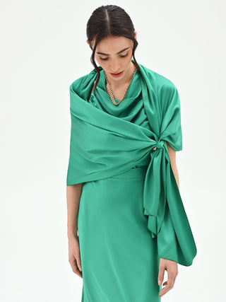 Stola verde prato effetto mantella