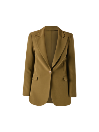 Giacca Monopetto con Bottoni Dorati Verde Militare