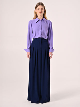 Pantaloni Palazzo Blu Navy