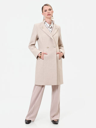 Cappotto doppiopetto tortora beige