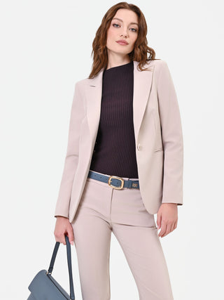 Taupe Beige Single-Breasted Jacket