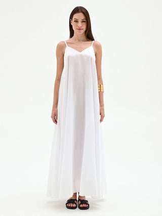 Abito lungo panna bianco stile sottoveste