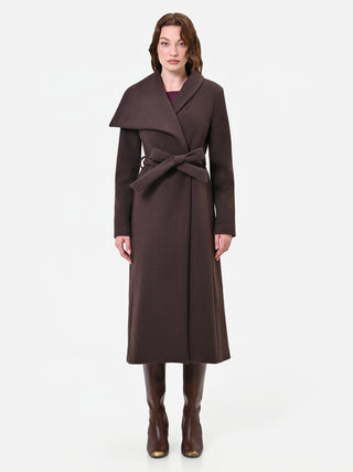 Long Dark Brown Wrap Coat