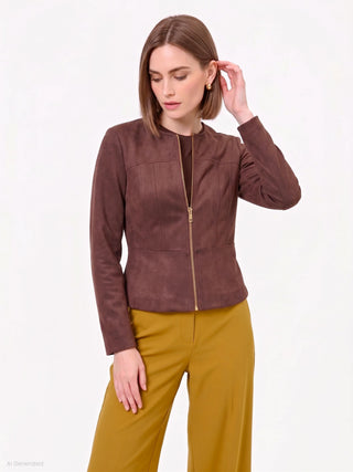 Chocolate Brown Dainetto Effect Jacket