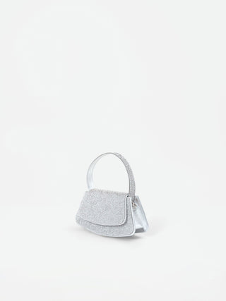 Borsa argento strutturata con strass