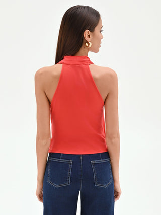 Strawberry Red Crossover Top