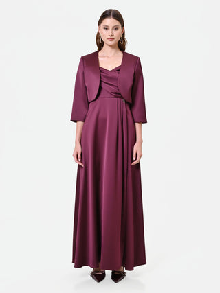 Boléro bordeaux en satin