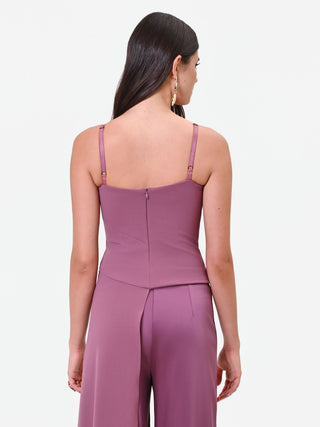 Antique Pink Asymmetric Scuba Crepe Top