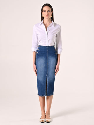 Jupe midi en jean
