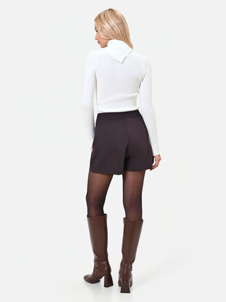 Dark Brown Asymmetric Skort