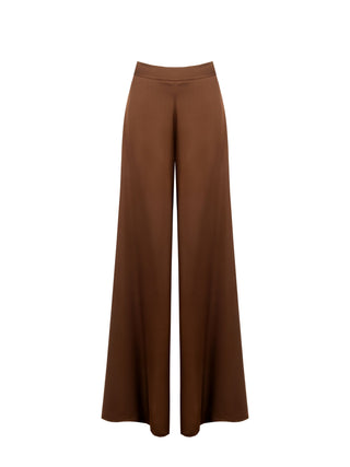 Pantaloni in Raso Marrone