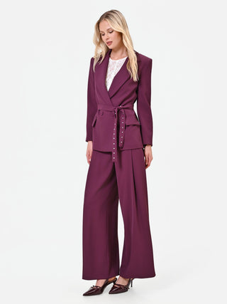 Fluid Burgundy Palazzo Pants