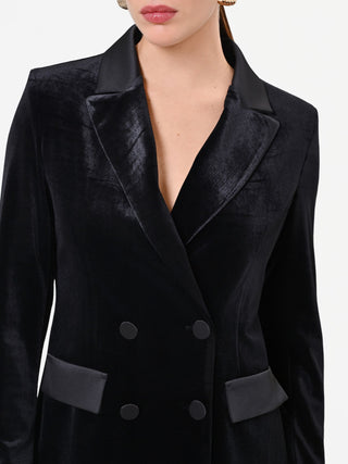 Black Double-Breasted Peak Lapel Jacket