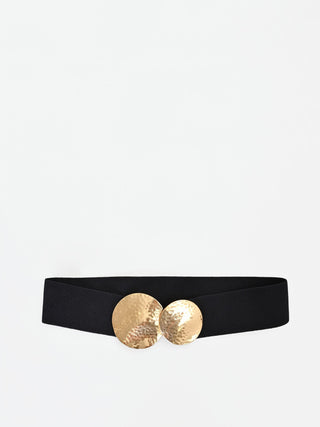 Ceinture large noire à boucle design
