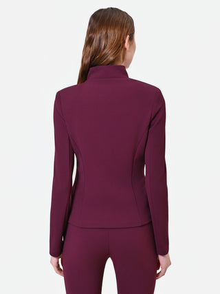 Giacca bordeaux con zip asimmetrica