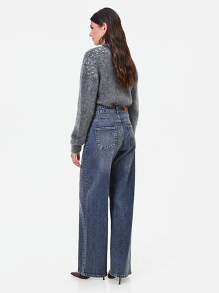 Pantaloni jeans a gamba dritta blu indaco