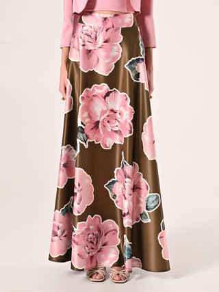 Jupe maxi en satin duchesse