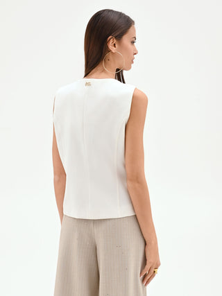 Tailored Cream Vest