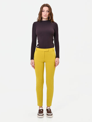 Pantalone slim fit verde olio