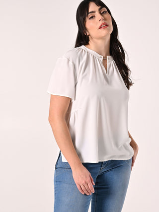 White Curvy Top