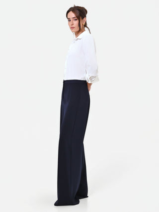 Studio Palazzo-Hose aus navyblauem Crêpe