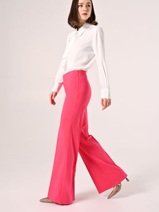 Palazzo Trousers in Fuchsia Technical Fabric