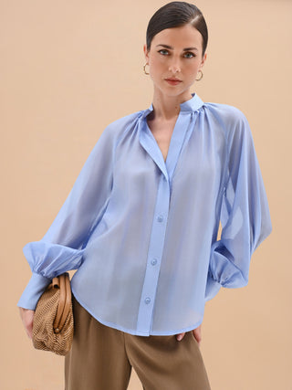 Sky Blue Lyocell Blouse