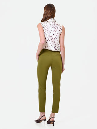 Pantaloni a sigaretta verde olio