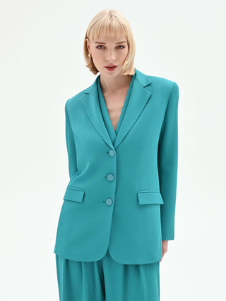 Emerald Green Single-Breasted Blazer Rinascimento Emerald Green Single-Breasted Blazer Rinascimento