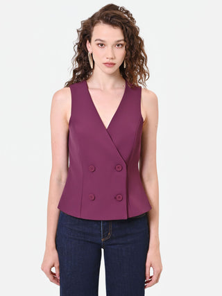 Gilet croisé bordeaux