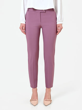Dusty Rose Creased Cigarette Trousers