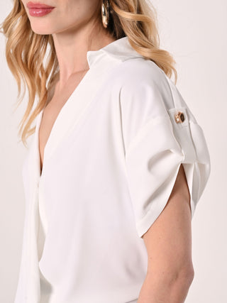 White Asymmetric Blouse