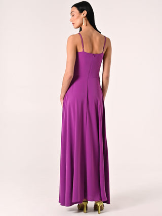 Robe longue couleur violet iris