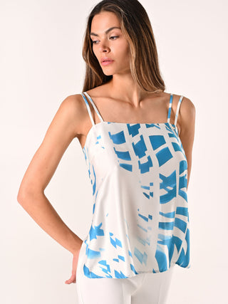 Turquoise-print Top