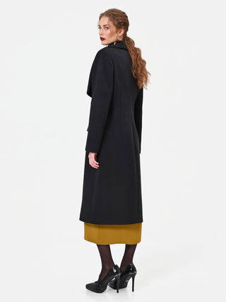 Cappotto lungo doppiopetto nero