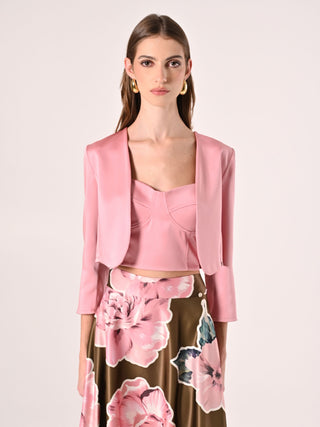 Powder Pink Satin Shrug