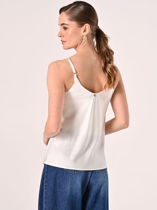 White Thin Strap Top