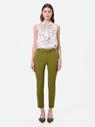 Pantaloni a sigaretta verde olio
