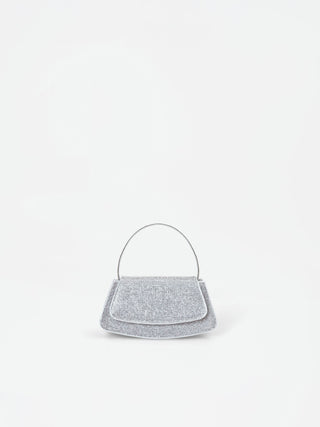 Borsa argento strutturata con strass