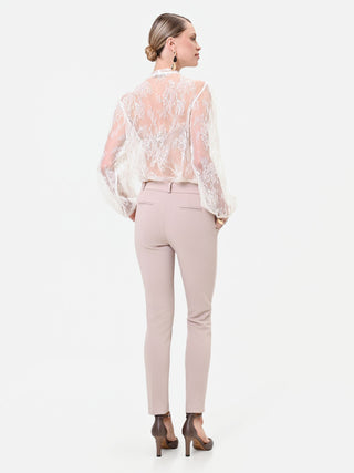 Pantalone skinny tortora beige