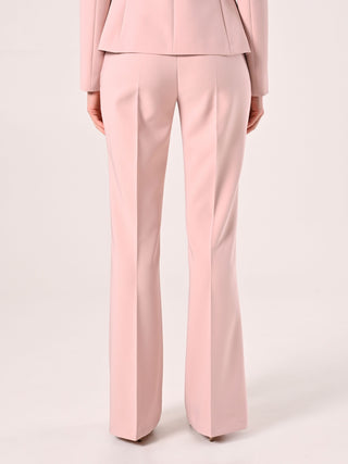 Flared Trousers in Pale Pink Technical Fabric