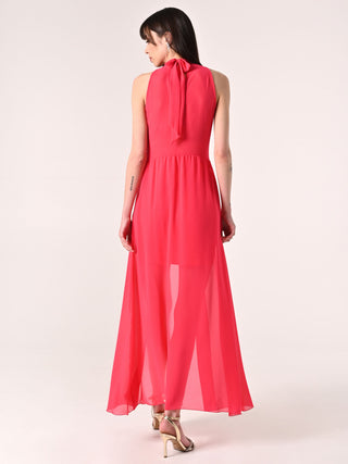 Abito High-Low Fuxia