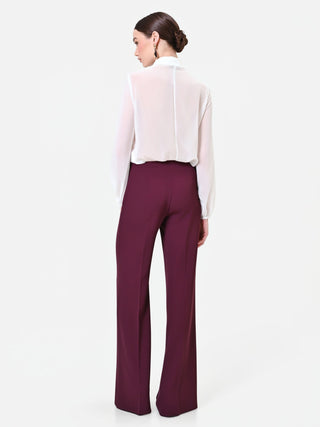 Pantalone a palazzo bordeaux