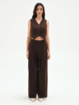 Dark Brown Palazzo Trousers