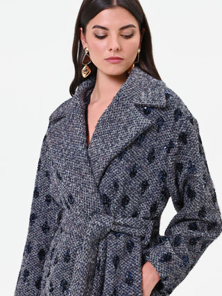 Navy Blue Wrap Coat