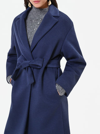 Navy Blue Wrap Coat