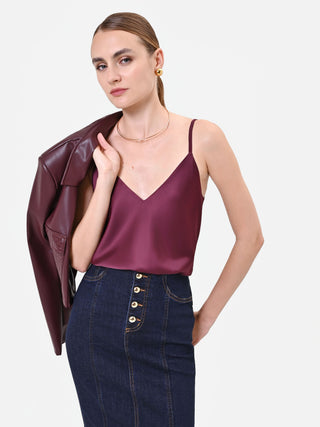 Burgundy Red Satin Camisole